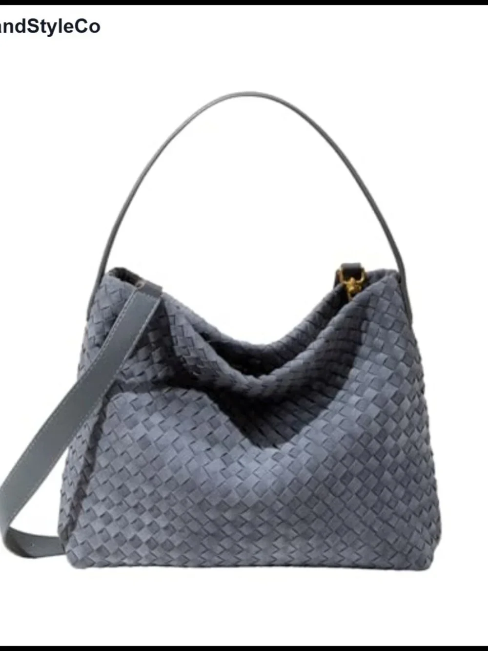 Suede Woven Hobo Tote Bag, Roomy Vegan Shoulder Purse